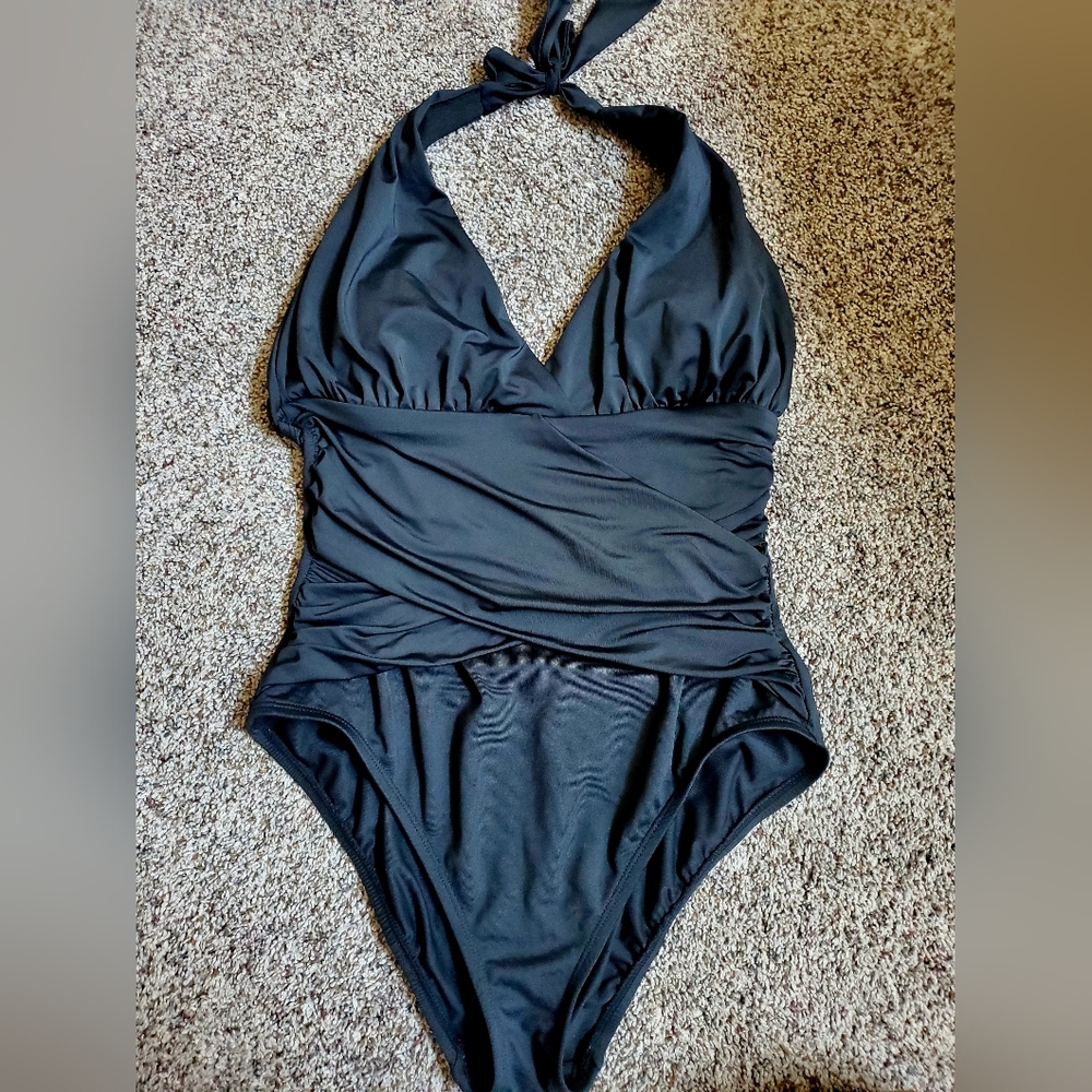 Black Halter one piece swimsuit